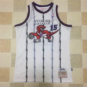 Maillot De Basket Toronto Raptors Vince Carter 15 Retro Grand Dragon 98-99 Dense Embroidery Blanc